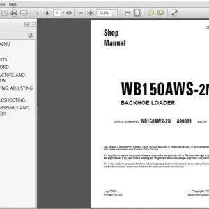 Komatsu WB150AAWS-2N Backhoe Loader Shop Manual CEBM011300 - PDF DOWNLOAD