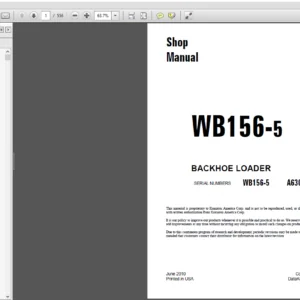 Komatsu WB156-5 Backhoe Loader Shop Manual CEBM016602 - PDF DOWNLOAD