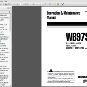 Komatsu WB97S-2 BACKHOE LOADER Operation & Maintenance Manual - PDF Download