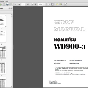 Komatsu WD900-3 Wheel Dozer Shop Manual 50001 and up - PDF DOWNLOAD