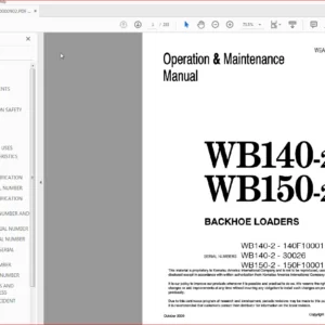 Komatsu Wb140-2, Wb150-2 Backhoe Loaders Operation & Maintenance Manual - PDF DOWNLOAD