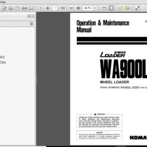 Komatsu Wheel Loader GALEO WA900L-3 Operation & Maintenance Manual SN 52001 and up - PDF DOWNLOAD