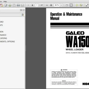 Komatsu Wheel Loader Galeo WA150L-5 Operation & Maintenance Manual SN 65001 and up - PDF DOWNLOAD