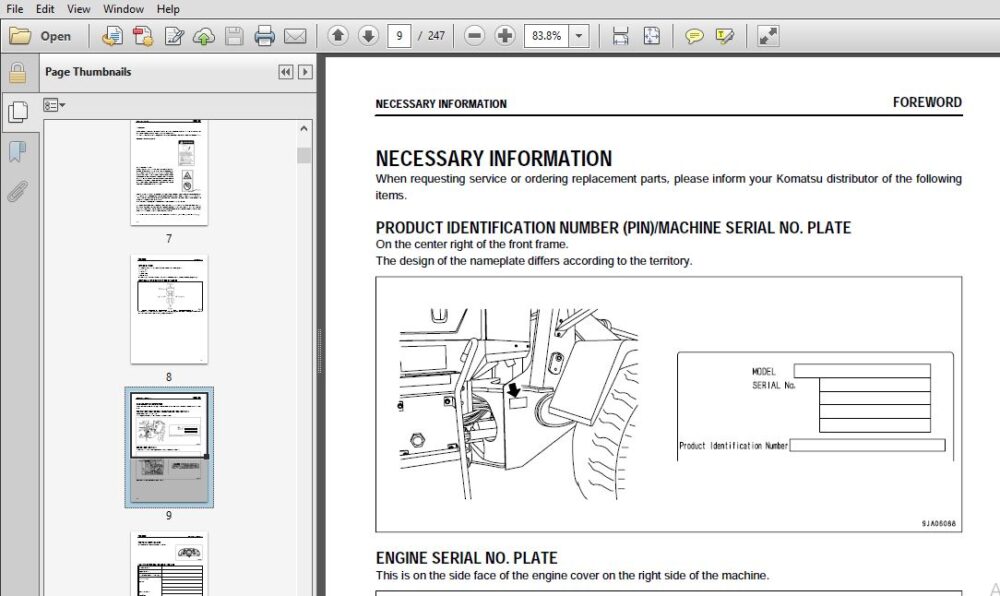 Komatsu Wheel Loader Galeo WA150L-5 Operation & Maintenance Manual SN