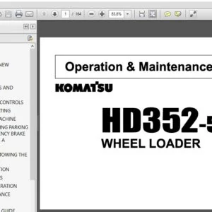 Komatsu Wheel Loader HD352-5 Operation & Maintenance Manual SN 12264 and up - PDF DOWNLOAD