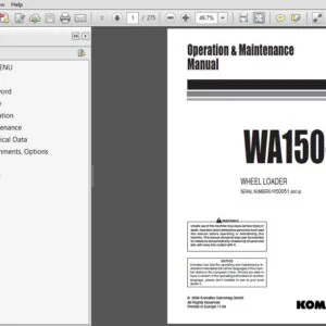 Komatsu Wheel Loader WA150-5H Operation & Maintenance Manual SN H50051 and up - PDF DOWNLOAD