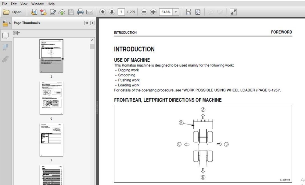 Komatsu Wheel Loader WA150-6 Operation & Maintenance Manual SN 80051