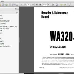 Komatsu Wheel Loader WA320-3 Operator & Maintenance Manual SN 50001 and up - PDF DOWNLOAD