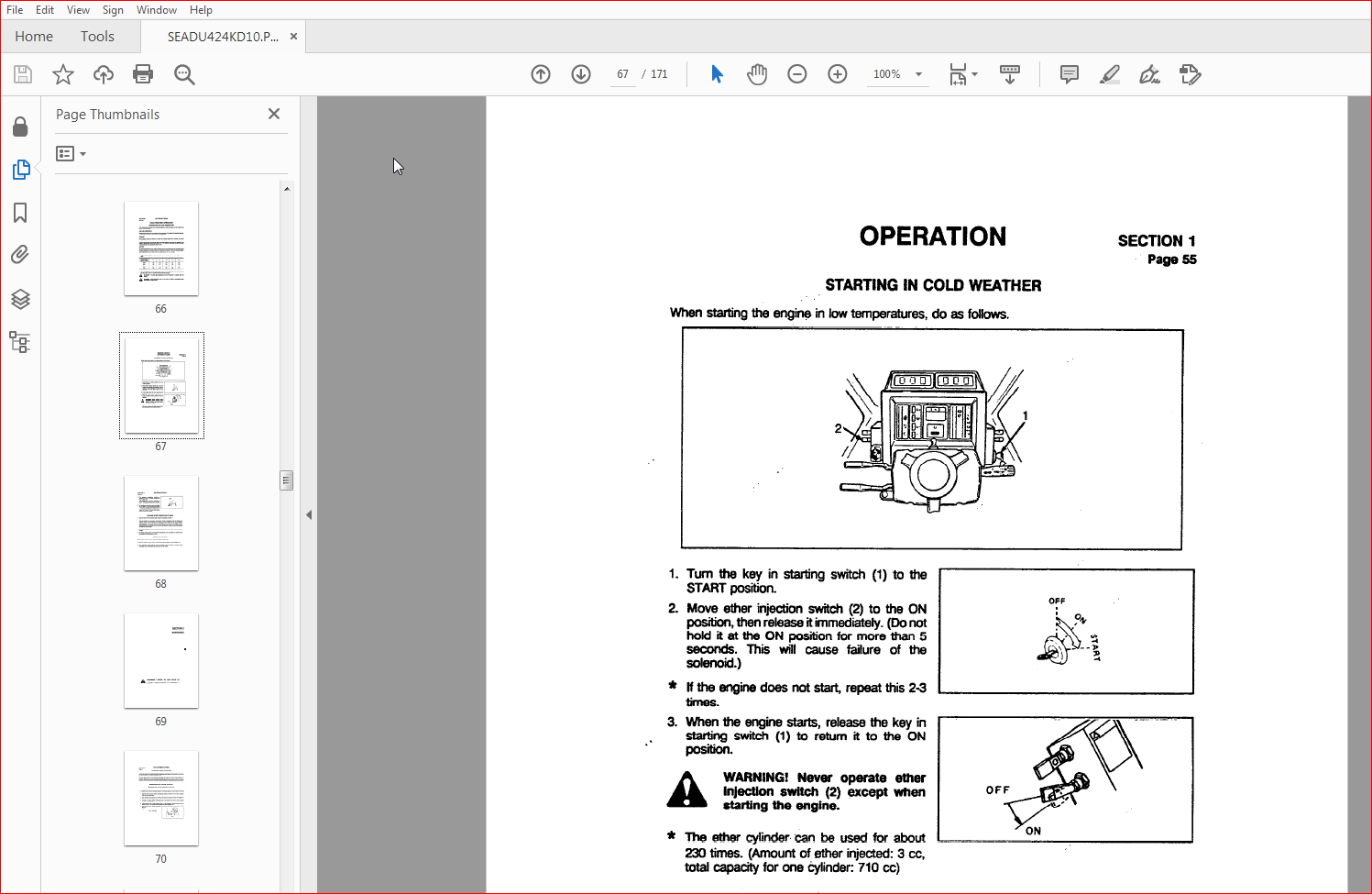 Komatsu Wheel Loader WA420-1 Operator & Maintenance Manual SN A25001 ...