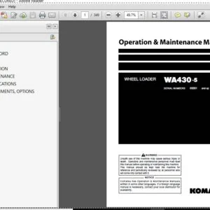Komatsu Wheel Loader WA430-5 Operation & Maintenance Manual SN 60001 and up - PDF DOWNLOAD