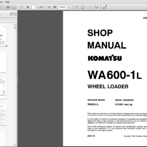 Komatsu Wheel Loader WA600-1L Shop Manual CEBMW26010 - PDF DOWNLOAD