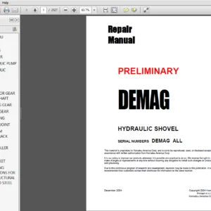 Mannesmann Demag Hydraulic Shovel Service Repair Manual (DEMAG ALL) - PDF Download