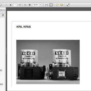 VOGEL CENTRAL LUBRICATION PUMP UNITS OPERATING INSTRUCTIONS KFA,KFAS - PDF DOWNLOAD