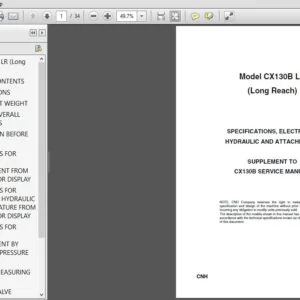 CASE CX130B LR (LONG REACH) SUPPLEMENT SERVICE REPAIR MANUAL (84199976A) CASE CX130B LR - PDF DOWNLOAD