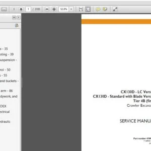 CASE CX130D   LC Version CX130D   Standard with Blade Version Tier 4B final Crawler Excavator 47896670- PDF DOWNLOAD