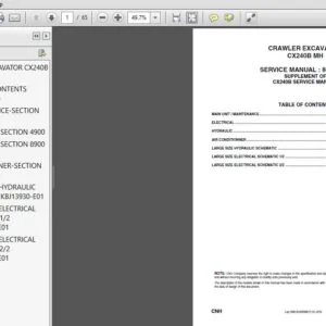 CASE CX240B MH CRAWLER EXCAVATOR SERVICE REPAIR MANUAL (84152999) CASE CX240B MH - PDF Download