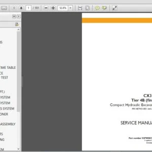 CASE CX31B Tier 4B (final) Compact Hydraulic Excavator Service Repair Manual (S5PW0039E01) CASE CX31B - PDF Download