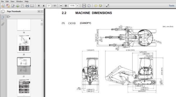 CASE CX31B Tier 4B (final) Compact Hydraulic Excavator Service Repair ...