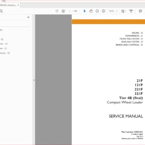 Case 21F 121F 221F 321F Tier 4B (final) Compact Wheel Loader Service Manual - PDF Download