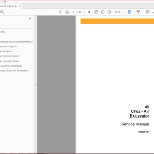 Case 45 Cruz-Air Excavator Service Repair Manual (S406267M1) Case 45 - PDF Download