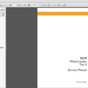 Case 521F Wheel Loader Tier II Service Repair Manual (47476327) Case 521F - PDF Download