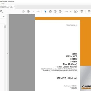 Case 580N 580SN WT 580SN 590SN Tier 4B (final) Tractor Loader Backhoe Service Manual - PDF Download