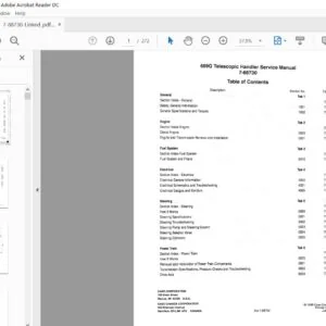 Case 689G Telescopic Handlers Service Repair Workshop Manual (7-88730) - PDF Download