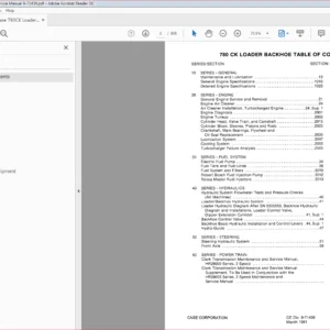 Case 780 CK Loader Backhoe Service Manual (9-71439) Case 780 CK Loader - PDF Download