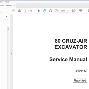 Case 80 Cruz Air Excavator Service Manual S406162 - PDF DOWNLOAD