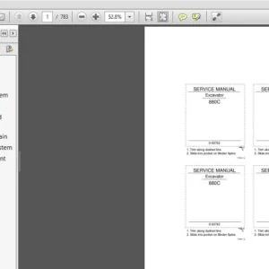 Case 880C Excavator Service Repair Manual (9-69762) Case 880C PDF Instant Download