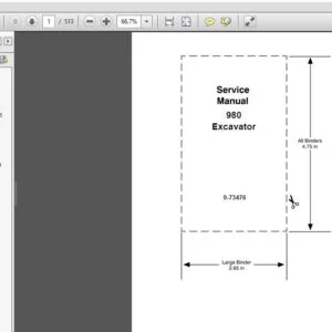 Case 980 Excavator Service Repair Manual (9-73476) Case 980 - PDF Download