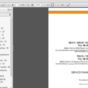 Case Alpha Series Skid Steer Loader SR210 SR240 SV280 TR270 TR310 Tier 4B final Service Manual PDF DOWNLOAD