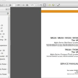 Case Alpha Series Skid Steer Loader SR220 SR250 SV250 SV300 TR320 TV380 Tier 4A Service Manual - PDF DOWNLOAD