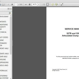 Case Articulated Truck 327B & 330B Service Manual 87573455A - PDF DOWNLOAD