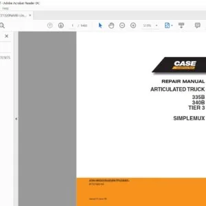 Case Articulated Truck 335B & 340B Tier 3 Repair Manual 87721320NAR0 - PDF DOWNLOAD