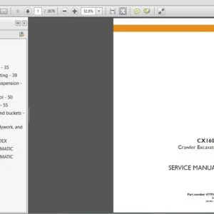 Case CX160C Crawler Excavator Service Workshop Repair Manual (47795403) Case CX160C PDF Download