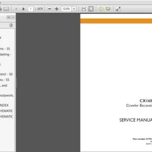 Case CX160C Crawler Excavator Service Repair Manual (47795403) Case CX160C - PDF Download