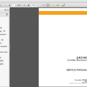 Repair Manual for Case CX210C Crawler Excavator Service (47780398) Case CX210C PDF