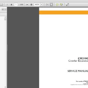 Case CX210C Crawler Excavator Service Repair Manual (47780398) Case CX210C - PDF Download