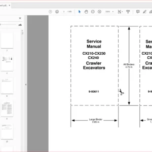 Case CX210-CX230-CX240 Crawler Excavators Service Manual (9-93611) - PDF Download
