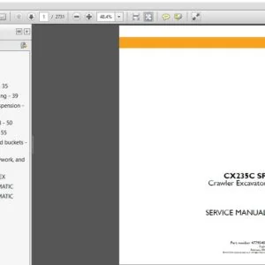 Case CX235C SR Crawler Excavator Service Repair Manual (47795404) - PDF DOWNLOAD