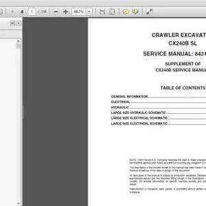 Case CX240B SL Crawler Excavator Service Repair Manual (843160051_A4) Case CX240B SL - PDF Download