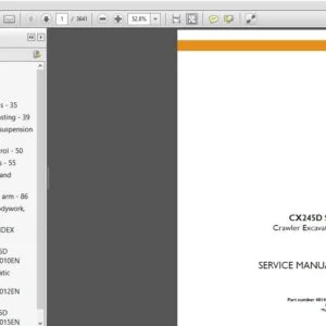 Case CX245D SR Crawler Excavator Service Manual (48149001) Case CX245D - PDF Download