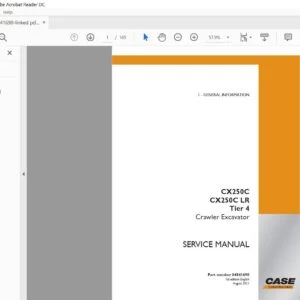 Case CX250C CX250C LR Tier 4 Crawler Excavator Service Repair Manual - PDF Download