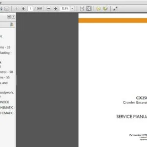 Case CX250C Crawler Excavator Service Repair Manual (47780401) Case CX250C - PDF Download