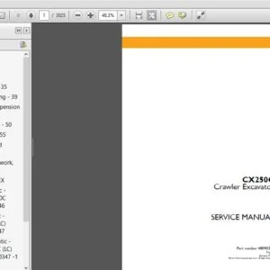 Case CX250C Crawler Excavator Service Repair Manual(48090344) Case CX250C - PDF Download