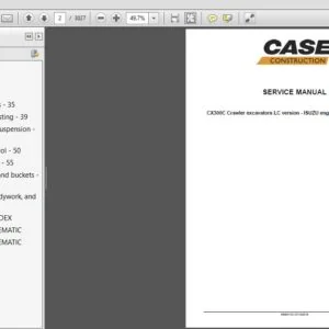 Case CX300C Crawler Excavator Service Manual (48063130) Case CX300C - PDF Download