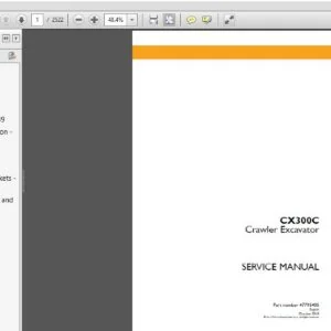 Download Case CX300C Crawler Excavator Service Repair Manual (47795405) Case CX300C PDF