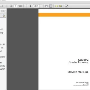 Case CX300C Crawler Excavator Service Repair Manual (47795405) Case CX300C - PDF Download