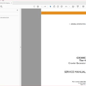 Case CX300C Tier 4 Crawler Excavator Service Repair Manual Case CX300C - PDF Download
